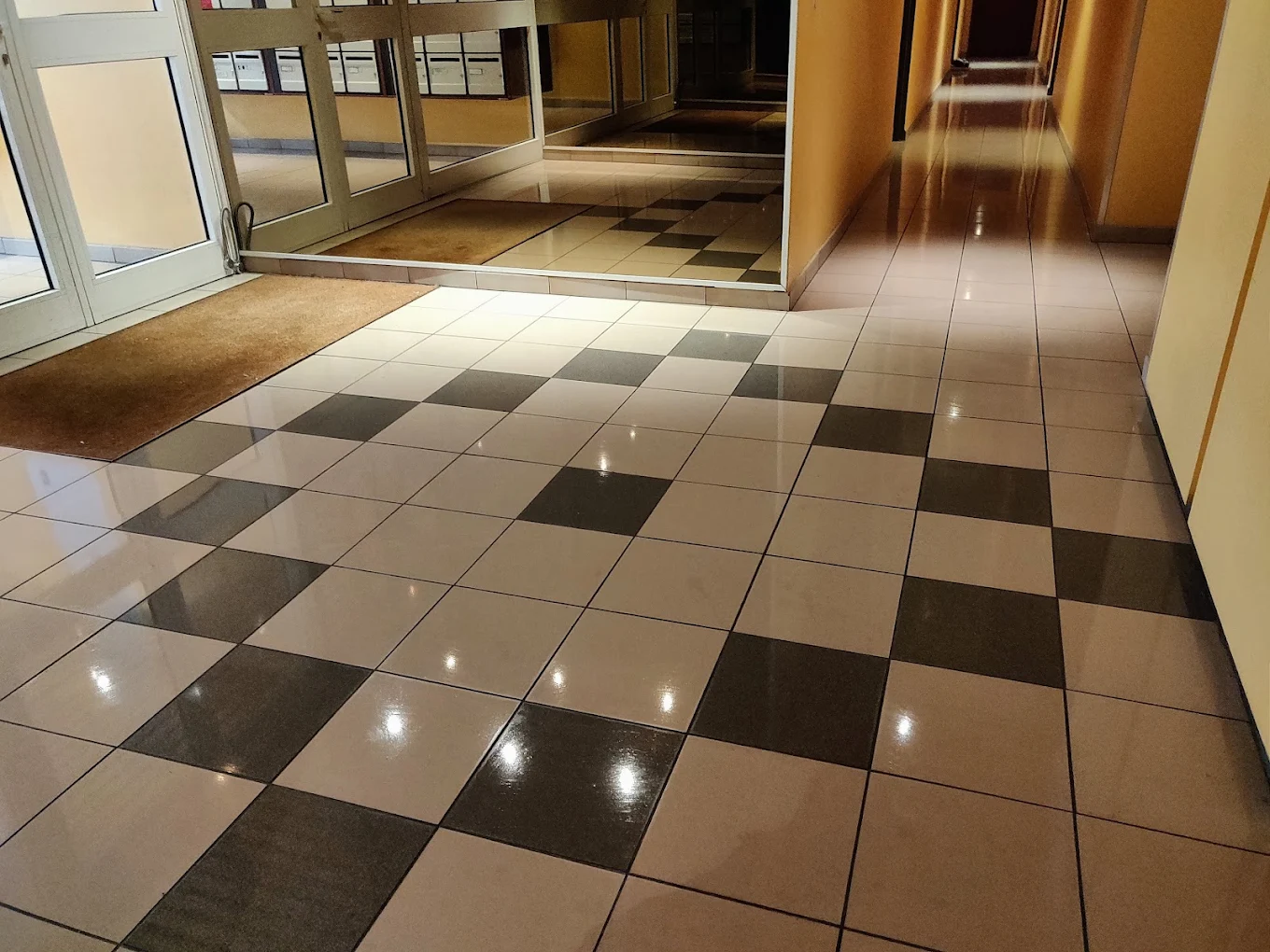 Hall d'entrée au carrelage damier
